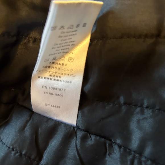 Anne Fountaine Black with real Rabbit Fur detachable cuffs/collar coat Size 12 - Picture 5 of 10